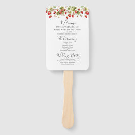 Leque Programa Casamento de Morangos Por Aquarelas