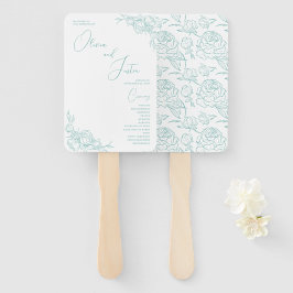 Leque Programa Casamento de Peony Elegance