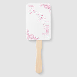 Leque Programa Casamento de Peony Elegance