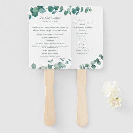 Leque Programa Casamento Eucalyptus Adelaide Watercolor