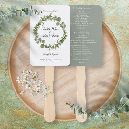 Leque Programa Casamento Eucalyptus Woodland Greenery