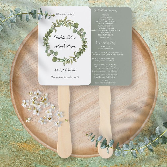 Leque Programa Casamento Eucalyptus Woodland Greenery (Criador carregado)