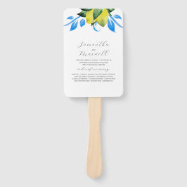 Leque Programa Casamento Fan Botanical Lemons Sai