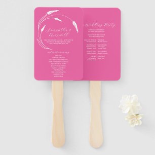 Leque Programa Casamento Fan Fuchsia Line Art
