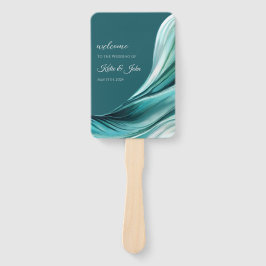 Leque Programa Casamento-Moderno Emerald Green-