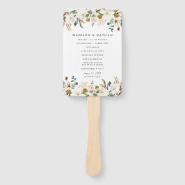 Leque Programa Casamento Personalizado de Magnolias de A