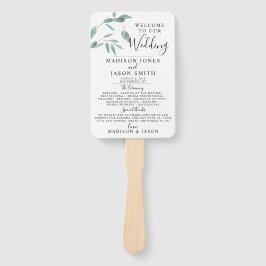 Leque Programa Casamento Simples Eucalyptus Leaf