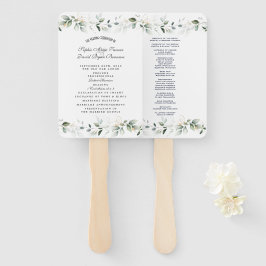 Leque Programa Charm Airy Watercolor Greenery Wedding