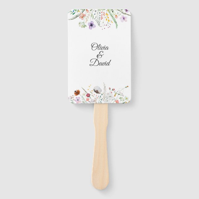 Leque Programa Colorful Wildflower Meadow Weding Program (Frente)