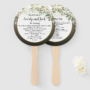 Leque Programa Confetti Green Leaf Tree Weding