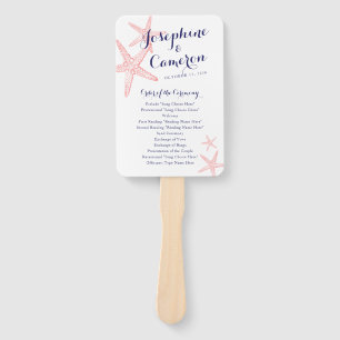 Leque Programa Coral Pink Starfish Beach Weding