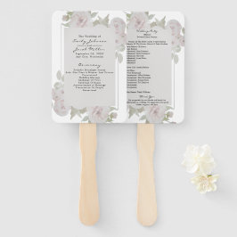 Leque Programa de Aquarela Floral Rosa Cinza Rosa Corada