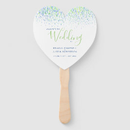 Leque Programa de aquarela moderna de dabs verdes casado