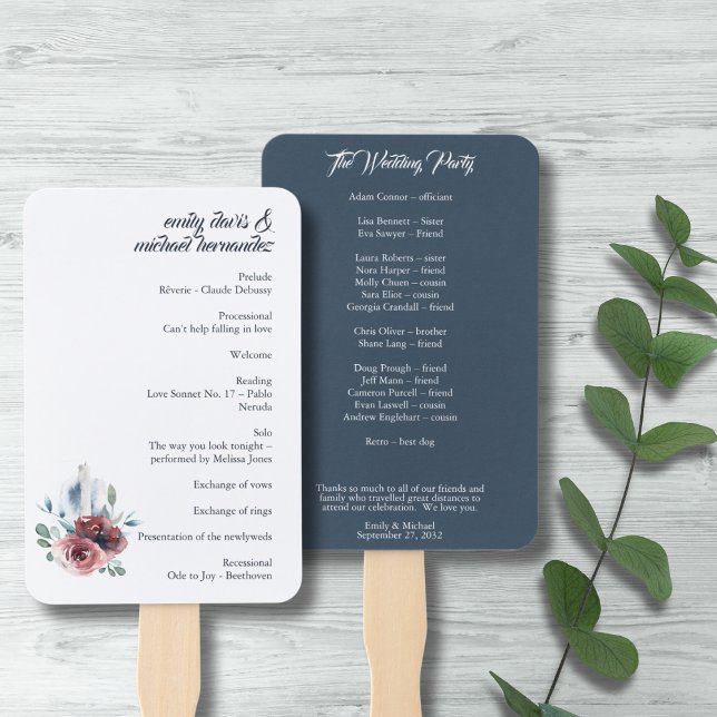 Leque Programa de Blush de Marinho Floral Moderno (Criador carregado)