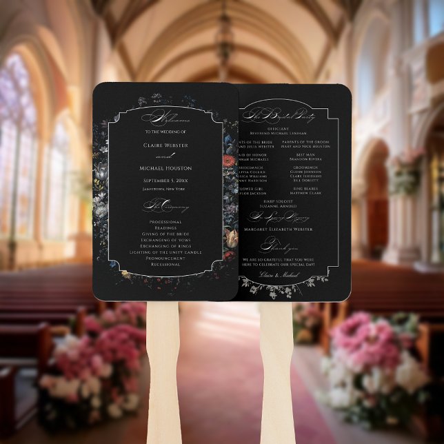 Leque Programa de Caligrafia Floral de Belas Artes Negra (Criador carregado)