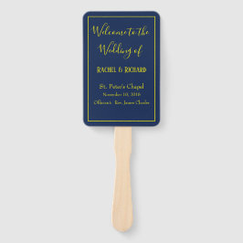 Leque Programa de Casamento Amarelo e Azul