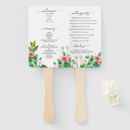 Leque Programa de Casamento Aquarela Flores Silvestres V