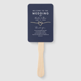 Leque Programa de Casamento Azul do Marinho Moderno