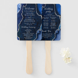 Leque Programa de Casamento Azul Marinho e Ágata Pratead