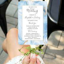 Programa de Casamento Baby Blue Gold Agate
