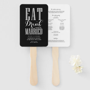 Leque Programa de Casamento Black Eat Drink and Be Marri