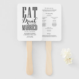 Leque Programa de Casamento Black Eat Drink and Be Marri