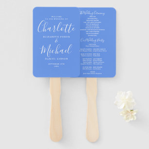 Leque Programa de Casamento Blue Cornflower Assinatura S
