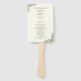 Leque Programa de casamento botânico
