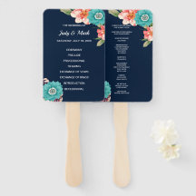 Programa De Casamento Botânico Azul E Rosa