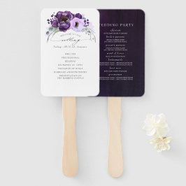 Leque Programa de Casamento Botânico Moderno de EggPlant