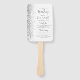 Leque Programa de Casamento Branco com Letra Brilhante P