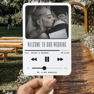 Leque Programa de Casamento Branco do player de música M