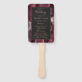 Leque Programa de Casamento Burgundy Rose Gold Ágata Esc