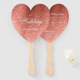 Leque Programa de Casamento Cardíaco com Caligrafia a Co