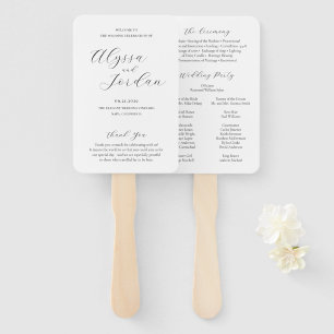 Leque Programa de Casamento Clássico Formal Elegante