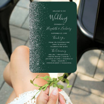 Programa de Casamento com Borda de Brilho Prateado