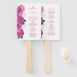 Leque Programa de Casamento com Buquê Floral Romântico