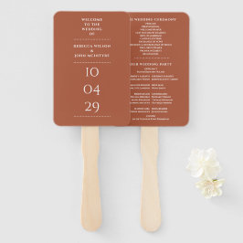 Leque Programa de casamento com data especial em terraco