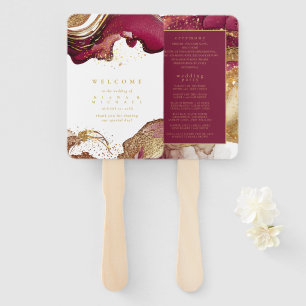 Leque Programa de Casamento com Espuma abstrato, "Wine R