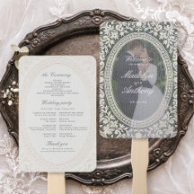 Programa de Casamento com Foto em Moldura de Renda