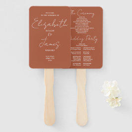 Leque Programa de casamento com letra minimalista de ter
