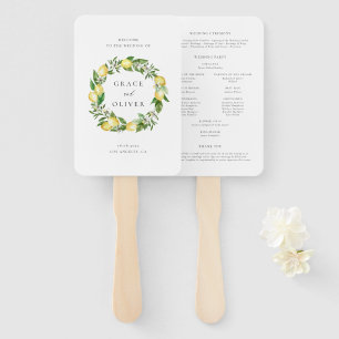 Leque Programa de Casamento com Limão Botânico e Folhage