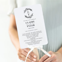 Programa de Casamento COR EDITÁVEL Iniciais de ric