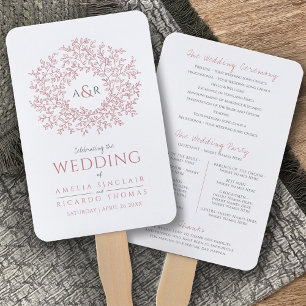 Leque Programa de casamento da arte do monograma desenha