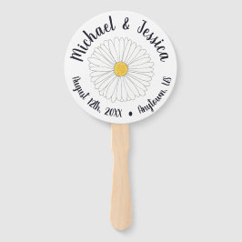 Leque Programa de Casamento Daisy Flower Blossom Daisies