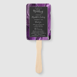 Leque Programa de Casamento Dark Purple Silver Ágata