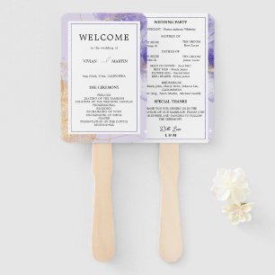 Leque Programa de Casamento de Abstratos de luxo Roxo e