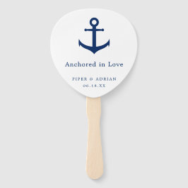 Leque Programa de Casamento de Âncoras Azuis do Marinho 