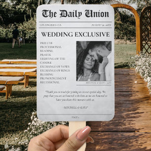 Leque Programa de Casamento de Artigo de Jornal