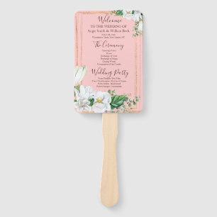 Leque Programa de Casamento de Blush da Watercolor Magno